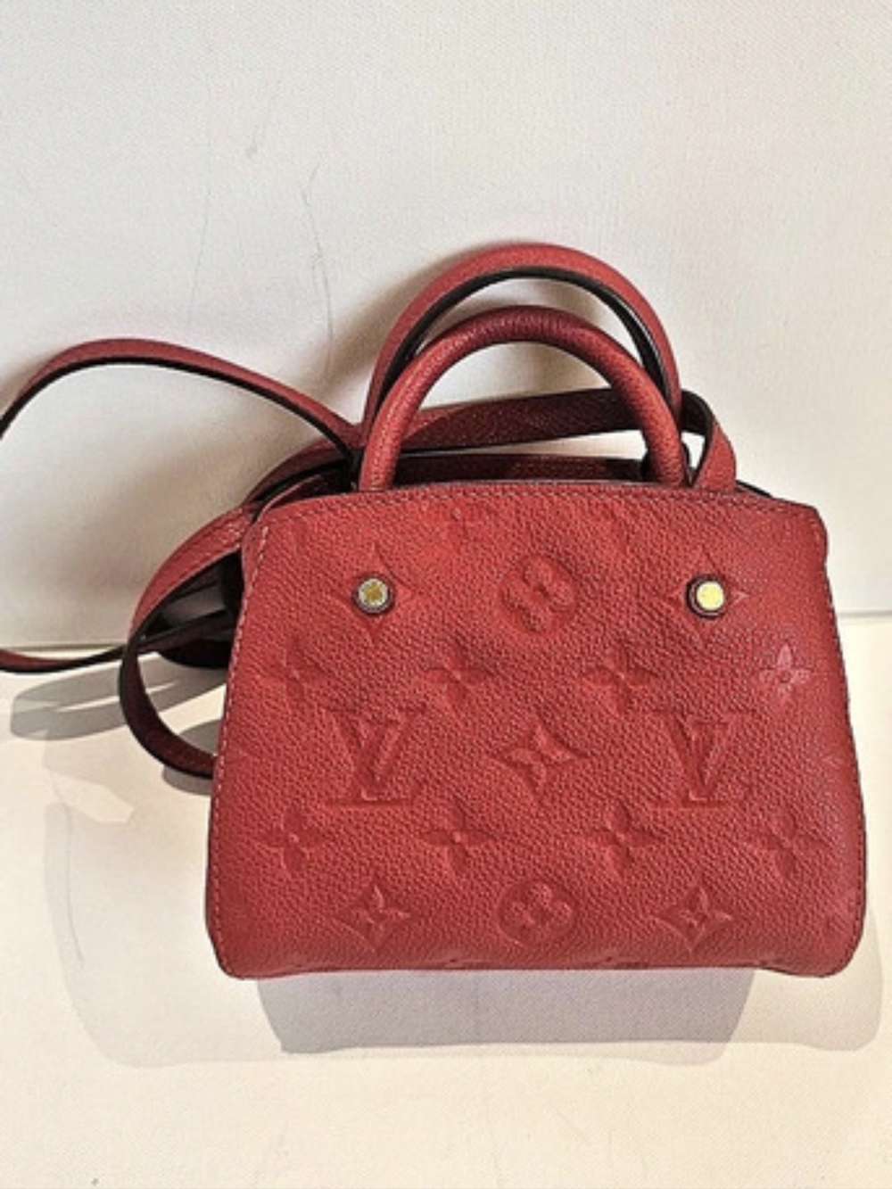 Louis Vuitton Micro Metis Monogram Empreinte Red Satchel